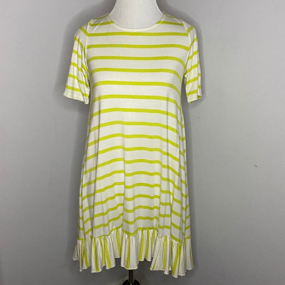 NWT Agnes & Dora Striped Ruffle Hem Tunic
